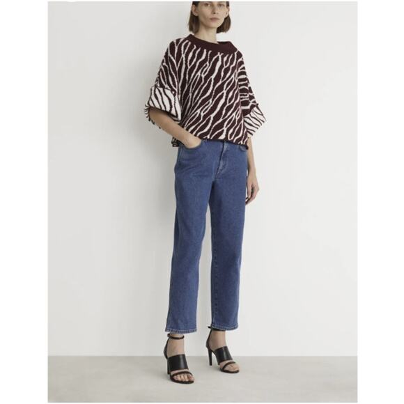 RODEBJER NEW NOUHAILA SWEATER cropped WIDE SLEEVE merino wool Wild Saffron - Picture 4 of 5